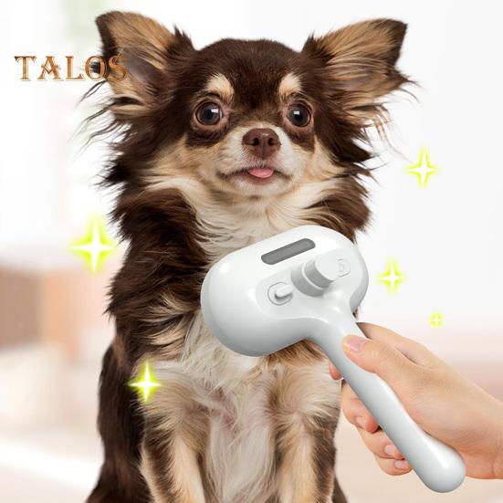 Dampfbürste für Katzen zum Haaren, wiederaufladbarer Sprühkamm zur Haarentfernung mit Wassertank und Entriegelungstaste, dampfende Haustierpflegebürste für Katzen und Hunde