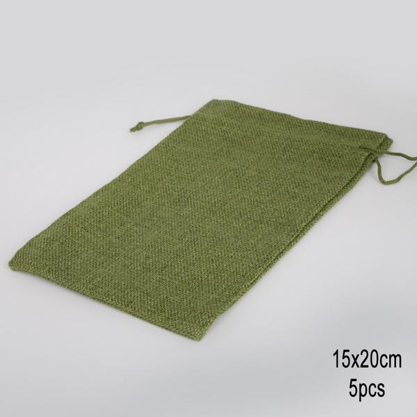 5 stuks trekkoord natuurlijke jute zak jute geschenkzakken verpakking bruiloft zakken