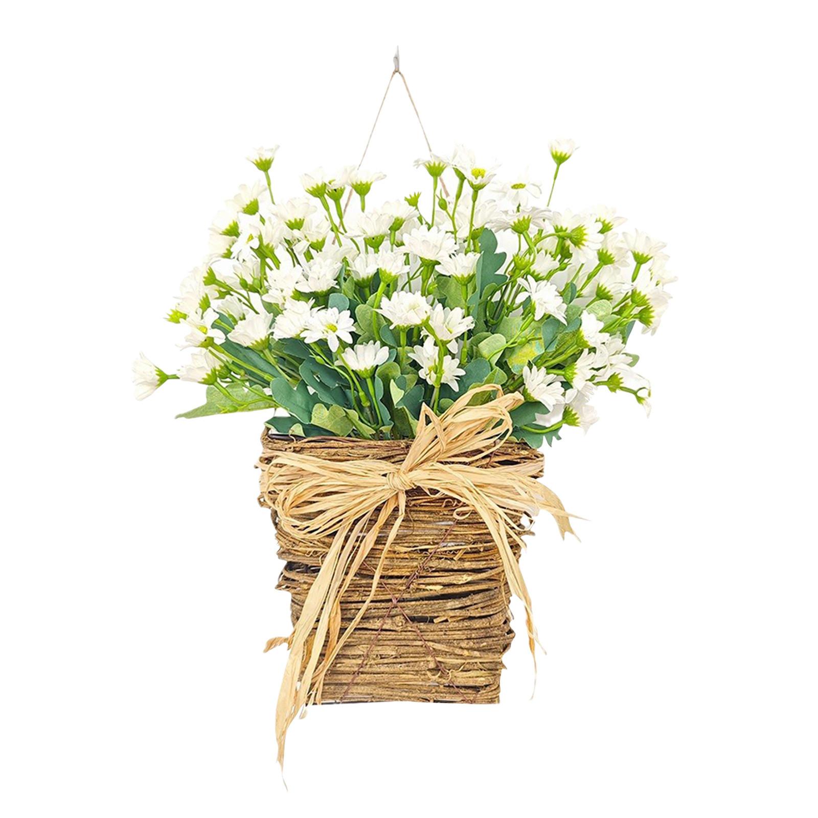 Весенняя корзина с цветами Имитация венка Дверная корзина Украшение