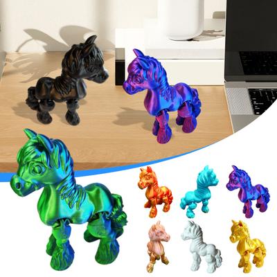 3D Printed Horse Figurine Movable Joints Pony Statue Stress Relief Fidget Toy