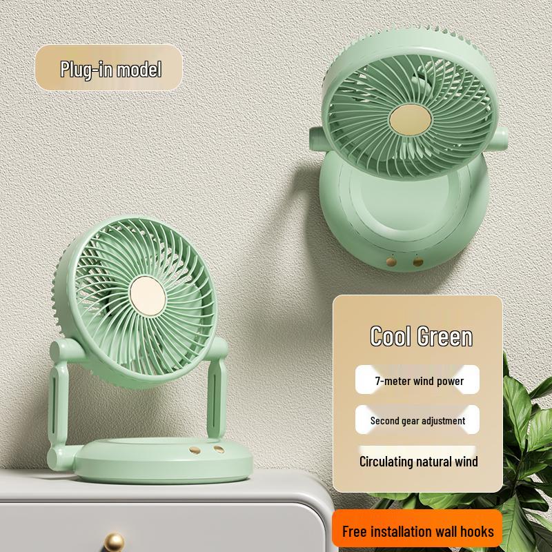 Punch-Free Silent Bathroom Wall Fan with USB Charging