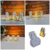 Reusable Silicone Mold Home Decors Molds Snowman Shape Candle Holders Moulds Ornament Molds Suitable for Holiday Gifts