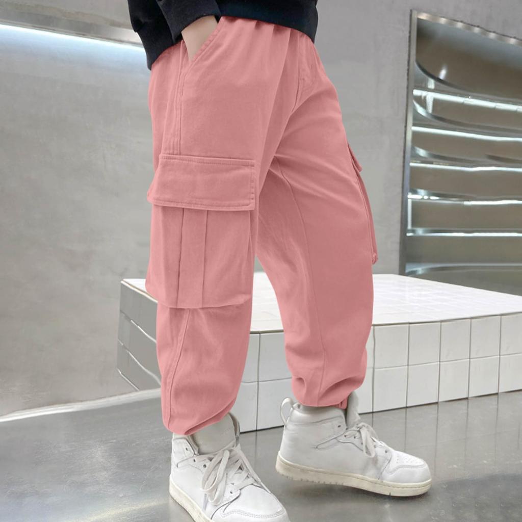 Spodnie Cargo dla Chłopców Spodnie Dresowe Luźne Spodnie Sportowe Rekreacyjne Elastyczny Pas Wygodne Spodnie do Biegania