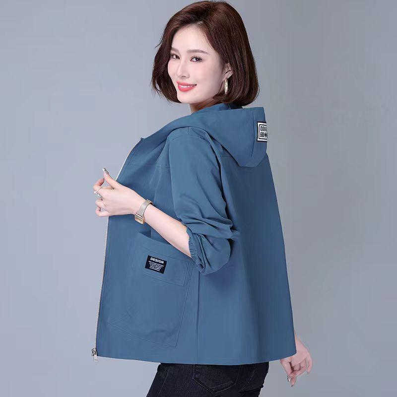 Casual Large Size Loose Hooded Short Jacket Female Spring and Autumn New Korean Jacket
