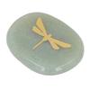 Thumb Worry Stone Nature Crystal Gold Dragonfly Surface Carving Relaxing and Soothing Balance Stone Type 2