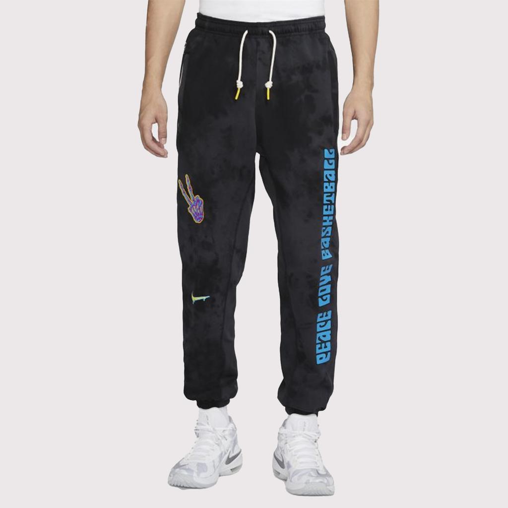 Nike Graffiti Embroidered Basketball Sport Fleece-Lined Knit Sweatpants Men Bottoms Black CU3624-010