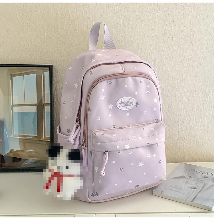 Schoolbag Japanese Star Printed Backpack Ins Style High Value Versatile Large Capacity Student Schoolbag Simple Casual Backpack
