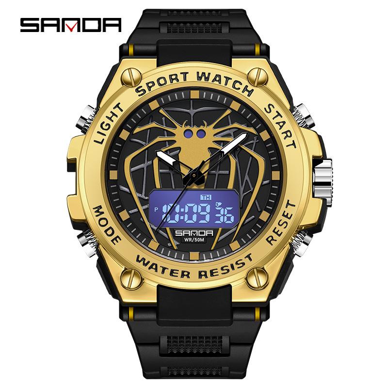 SANDA Business Fashion Trend Watch Luminous Waterproof Personalised Large Dial Watch
