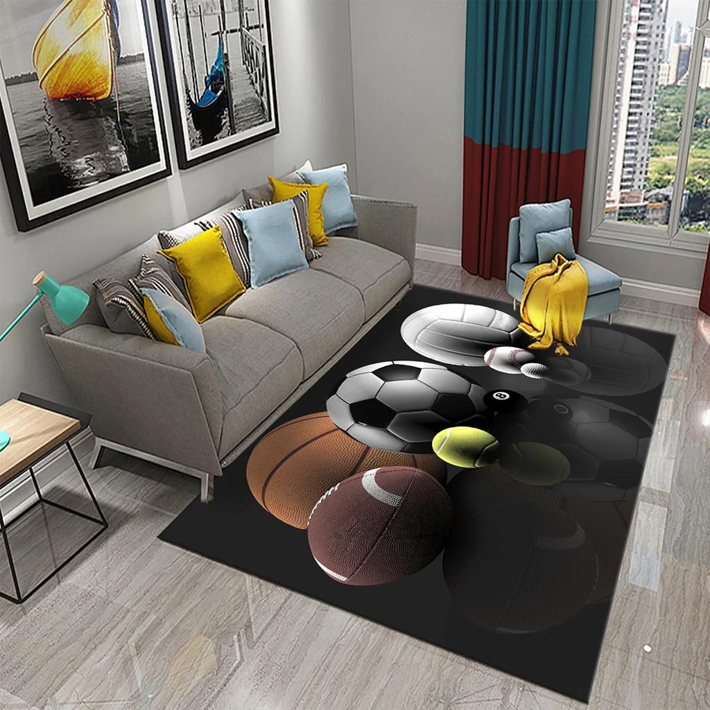 Sport Carpet Boxing Gloves Rug Physical Education Rectangle Area Rugs for Adult Yoga Mats Living Room Black Flat Mat Doormat