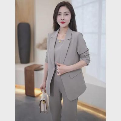 Women's Slim Casual Three-Piece Suit: Western-Style, Elegant, Age-Defying, Spring Collection