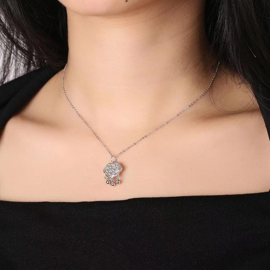 Zhaocai Ping An Lock Necklace National Style Copper Coin Pendant Light Luxury Simple Holiday Gift Collarbone Chain Starts Translationjavascript:;