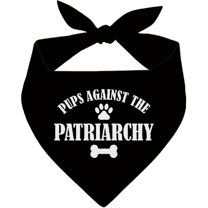 Pups Agat The Patriarchy Dog Bandana, Black Pet Dog Scarf Accessories, Pet Dogs Triangle Scarf, Dogs Bandana for Small Medium, Gifts for Pets Lovers, чёрный