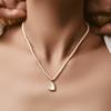 Vintage Retro Irregular Heart Design Electroplated Shell Pearl Beaded Necklace For Women