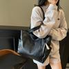PU Shoulder Bag Women Solid Color Large Capacity Handbag Commuter Tote Bag