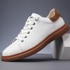 Fashion 2024 Fashion Light Mouth Leather Male Small White Shoes Spring Autumn Designer New Retro Outdoor Walking Men's Sneakers