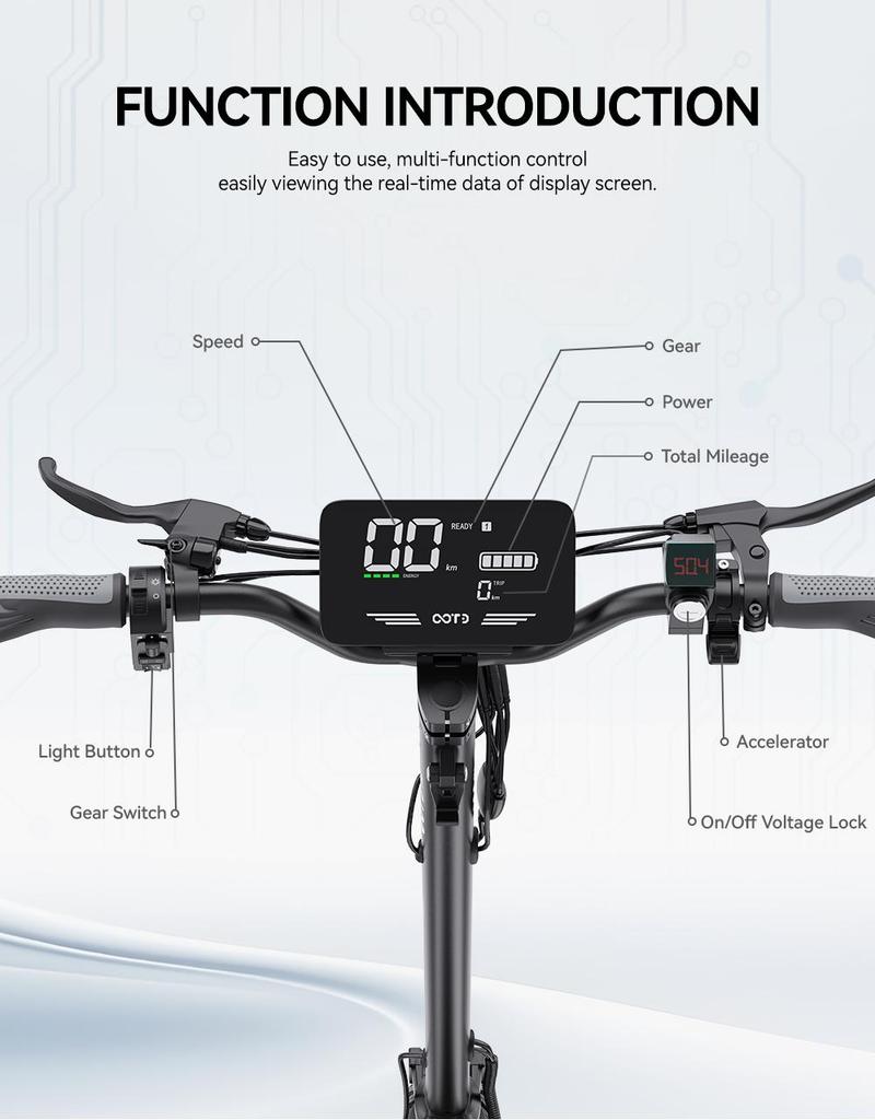 Elektroroller Faltbar OOTD T10 50km/h Höchstgeschwindigkeit City Elektroroller 48V 18AH 60km Reichweite Last 120kg Neu
