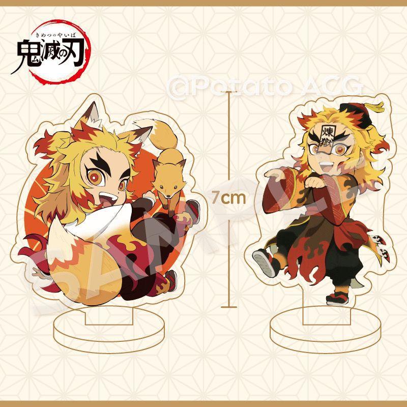 demon slayer anime Demon Slayer: Purgatory Anjuro Taniko Flame Pillar peripherals acrylic stand ornaments dolls playthings 10cm