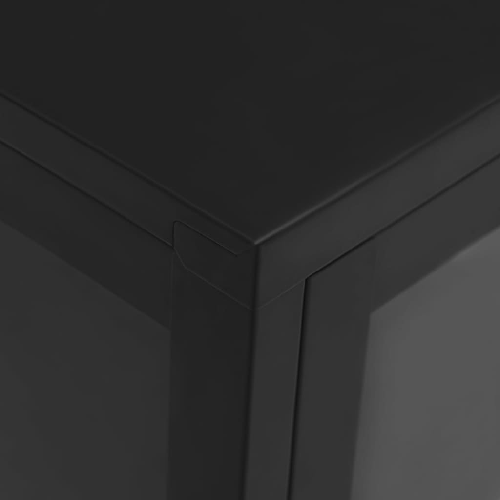 Vidaxl Side Cabinet, Black, 70X35X70 Cm, Steel and Glass