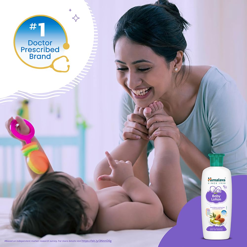 Himalaya Baby Lotion 200ml Gentle Moisturizer for Soft Skin with Olive and Almond Oil, Pack of 1