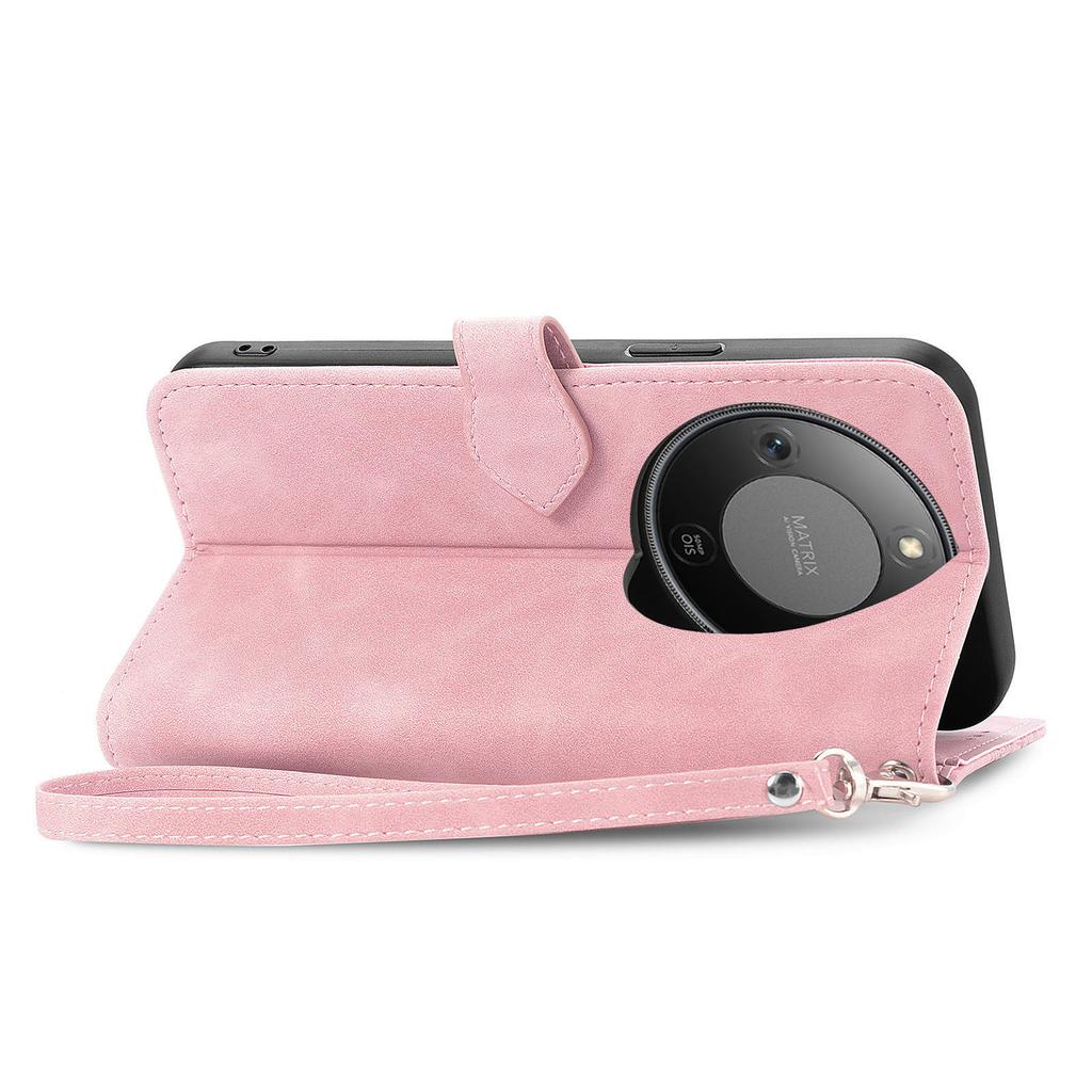 For Honor Magic8 Lite 5G/X9d 5G/X70 5G Zipper Wallet Case with Strap Flower Imprint PU Leather Phone Cover
