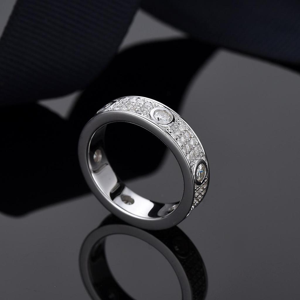 S925 Sterling Silver Moissanite Star Ring - Women's European & American Fashion Diamond Ring