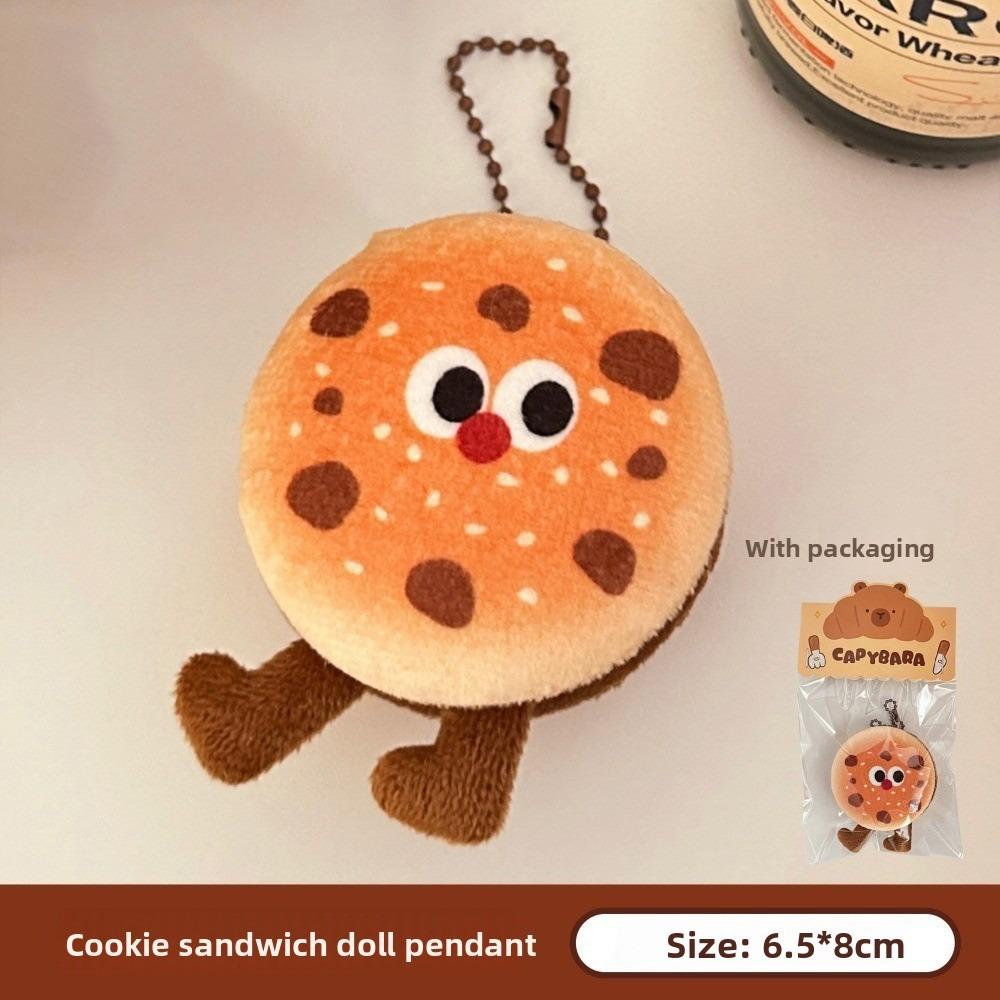 New Plush Funny Food Doll Dessert Cartoon Bread Charm Doll Keychain Cute Kawaii Backpack Girl