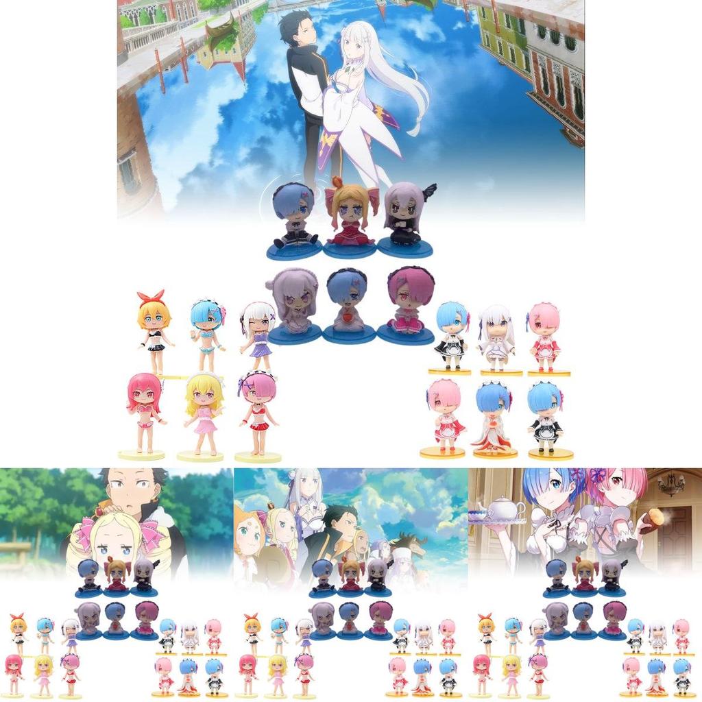 Collectible Q Version Rem And Ram Figures From Rezero Stunning Anime Dolls Set