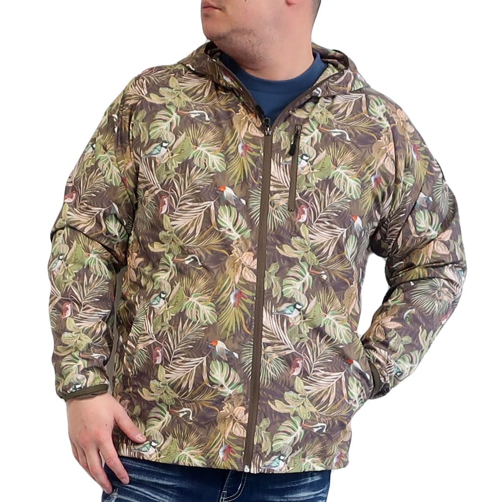 

LOGOS park Men s Brand Nylon Mountain Parka, Water-Repellent, Long Sleeve, All-Over Print, Sizes M, L, LL, 10001819 (JP, Alphabet, L, BEIGE)
