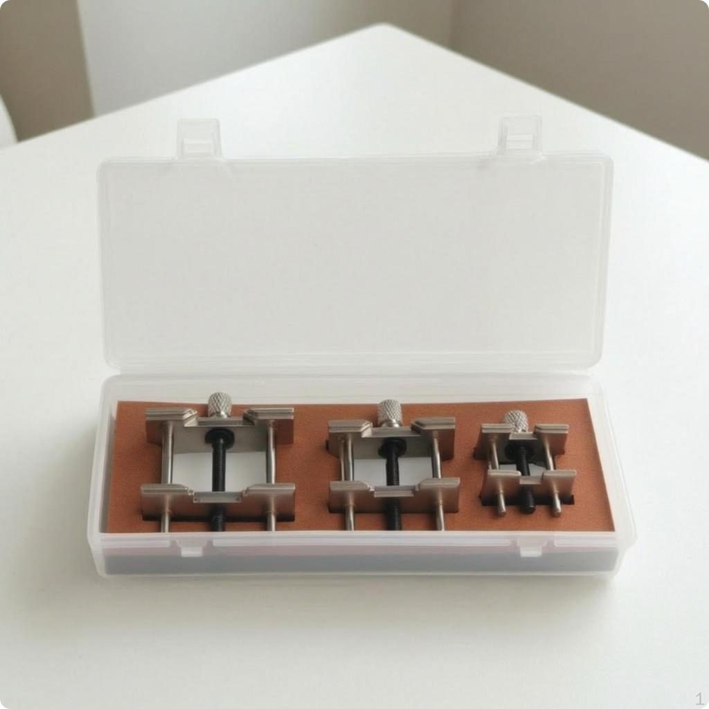3 Pieces Watch Movement Holder Metal Tool Portable for Hobbyists