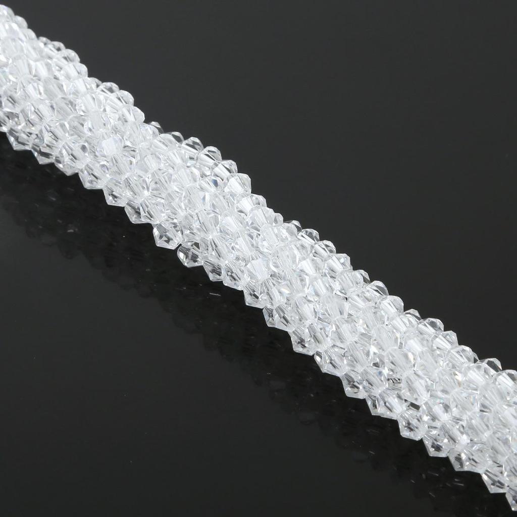 4mm Faceted Diamond Crystal Glass Beads for Handmade Hair Accessories