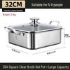 304 Stainless Steel Divided Square Hot Pot