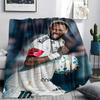 Neymar Aufdruck Flanelldecke, weicher Überwurf für Schlafzimmer Sofa, waschbar, Fanartikel, tolles Geschenk.