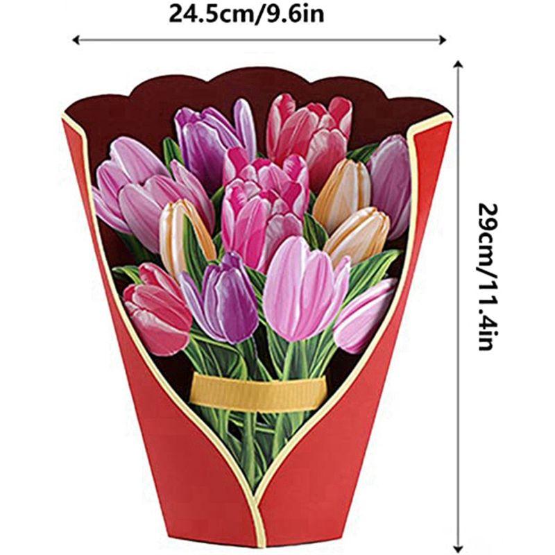 ABUL-3D -Up Paper Flowers Bouquet Greeting Cards ,Gift Cards For Mother's Day Birthday Easter For Women