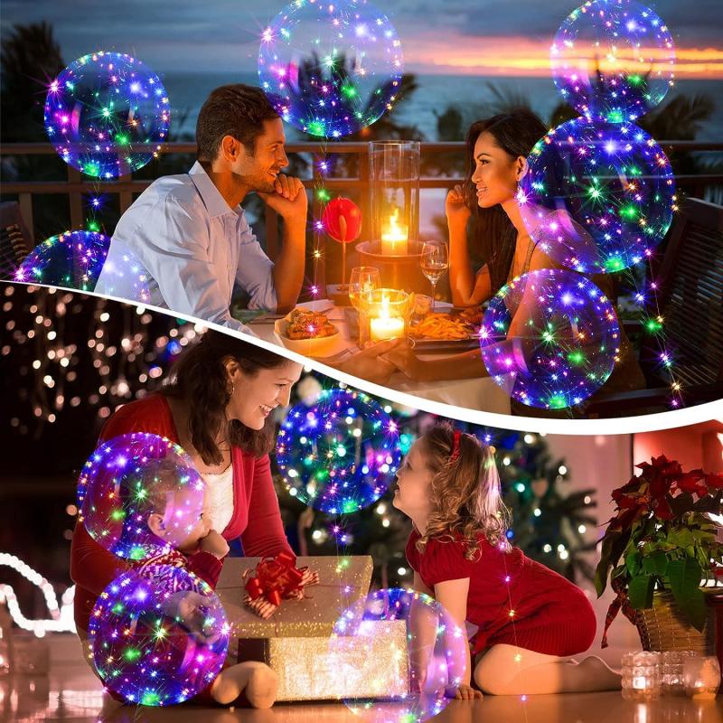 10Pcs Led Luminous Bobo Balloons with Light String Clear Balloon Festival Decor Birthday Wedding Party Supplies Baby Shower