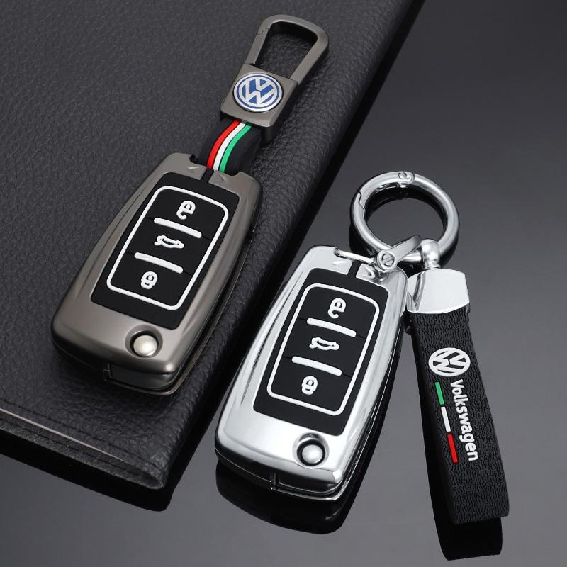 Hot Zinc Alloy Silica Gel Car Key Case Cover For Volkswagen VW Polo Golf Passat Tiguan Beetle Caddy T5 Up Eos Keychain Accessori