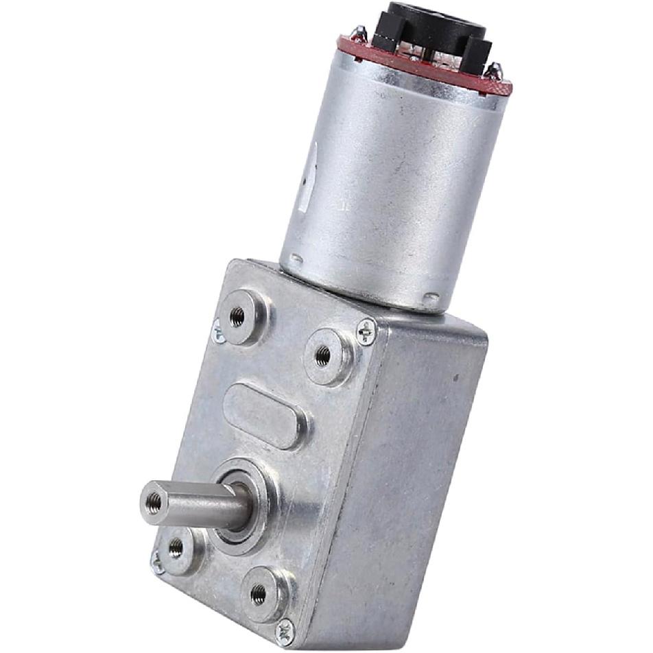 10RPM DC Worm Gear Motor 12V High Reduction High Dc Motor with Encoder Srong Self-Locking 6mm Output Shaft Gear Reduction Box Worm Gear Motor High