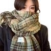 Mint green scarf autumn and winter women's atmosphere plush thickened warm girls shawl 2025 new