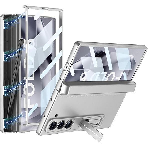 NINKI for Samsung Galaxy Z Fold 6 Case with S Pen & S Pen Holder & Adjustable Kickstand, Z Fold6 Case Magnetic Hinge Screen Protector Galaxy Fold 6 fold 6