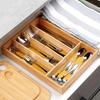 Bamboo Cutlery Insert Kitchen Utensils Organizer Drawer Container