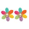 Spring Floral Raffia Earrings – European & American Style for Ladies' Parties
