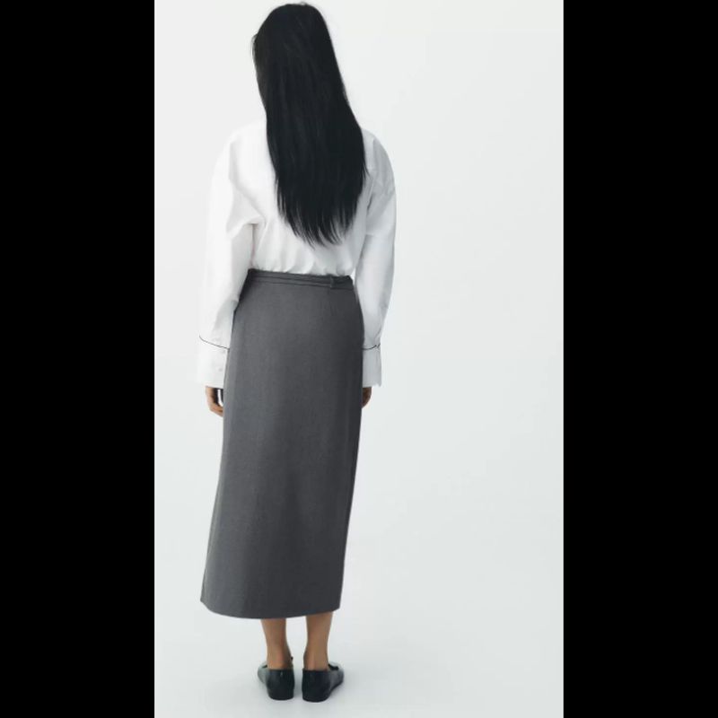 ZA Export New arrival Women's ZR Fashion Fashion Fall and winter Casual with Belt Straight-leg Skirt 4387813