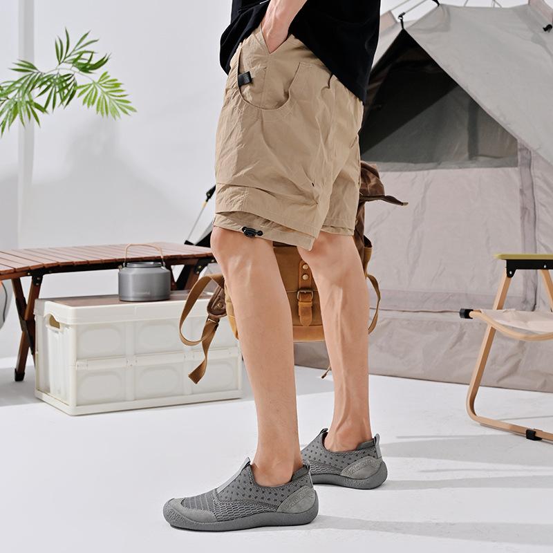 Mesh shoes men's 2025 summer new mesh breathable casual shoes one pedal non-slip bag head outdoor sports men's shoes