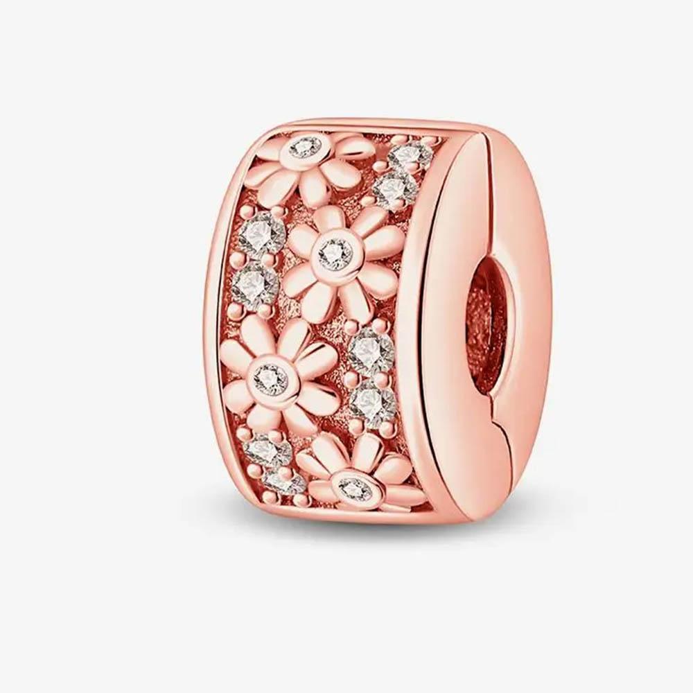 New In Color Zircon Angle Round Clip Bead Fit Pan Original Bracelet Women Copper Safety Chain Jewelry Gift