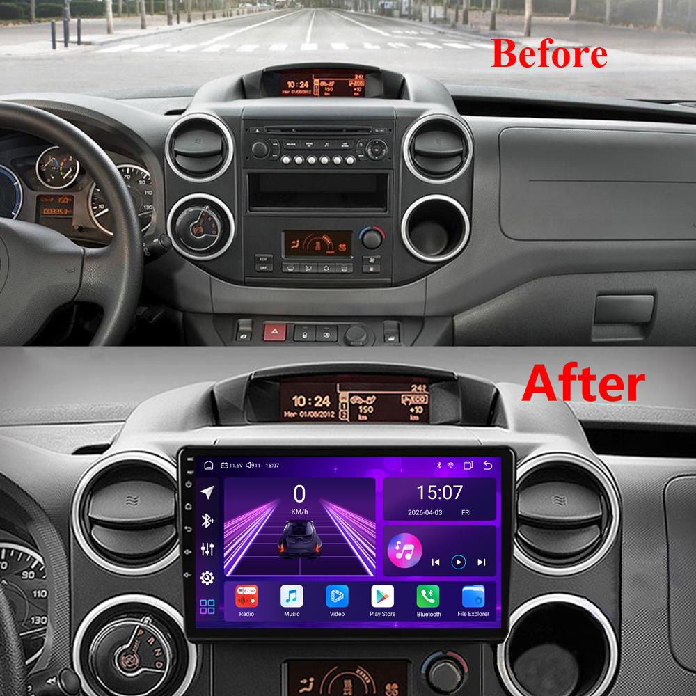 Android Car-Play Car Radio For Citroen Berlingo 2 B9 2008-2019 Multimedia Player Head Unit Stereo GPS Navigation BT WIFI,8 CORE ,2+32GB