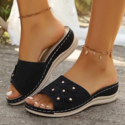 Fashion Women's Shoes 2024 Hot Sale Slingbacks Women's Slippers Summer Open Toe Roman Solid Light Outdoor Casual Beach Wedge Slippers