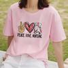 Peace Love Nursing Print T Shirt Women Cute Short Sleeve Tees Summer Fashion Loose Cotton T-shirt