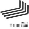 Shelf Bracket, 16 X 6 In 4 Pcs, Heavy Duty Floating Shelf Brackets, Brackets for Shelves, 10mm Thick Matte Black L Shelf Bracket,Steel Shelving