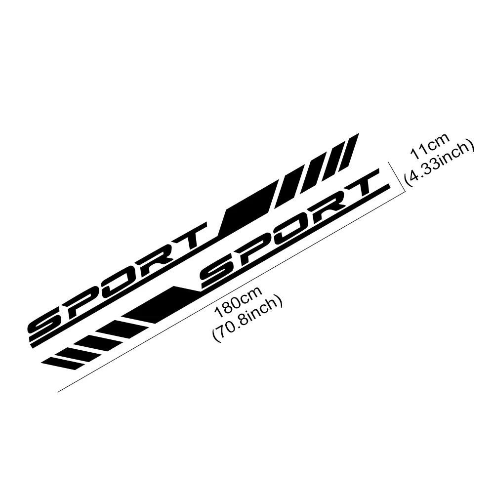 2PCS Car Door Side Skirts Stickers Sport Racing Car Vinyl Decals Waterproof Auto Body Styling Decoration Stickers Accessories
