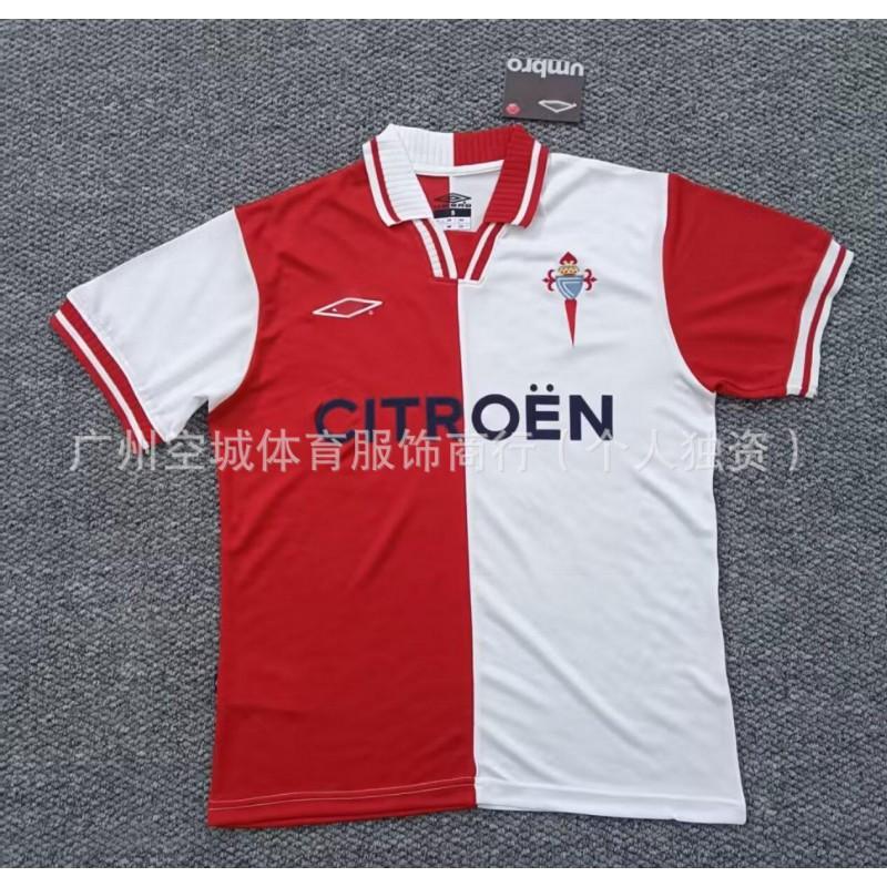 Retro Football Jersey 90s 90-97 Sporting Gijn Celta Vigo Rayo Vallecano Mlaga Short Sleeve Soccer Shirt