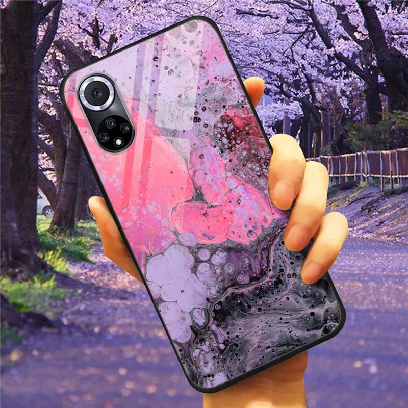 For Honor 50 Pro Case Tempered Glass Starry Marble Hard Back Cover for Huawei Honor 50 Phone Cases Honor50 Protective